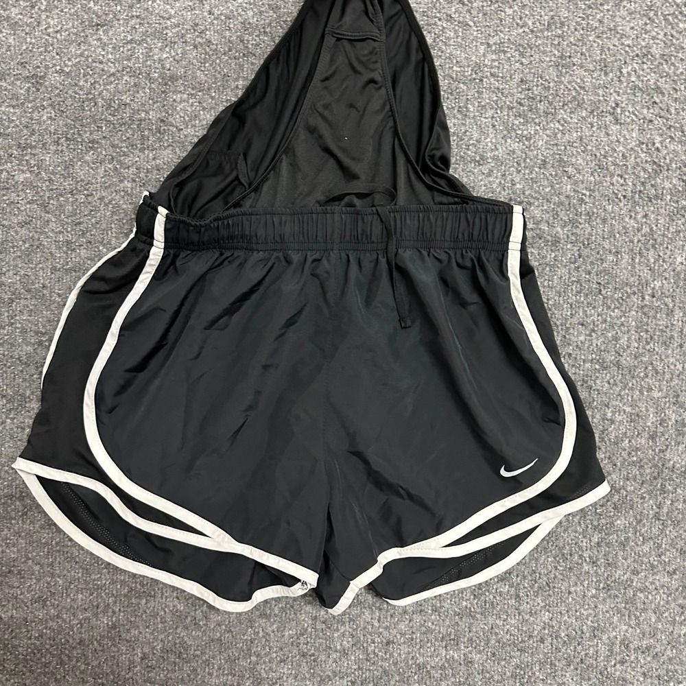 Nike Shorts Womens Size M Black White Trim Running Athletic Mesh Liner Drawstrin
